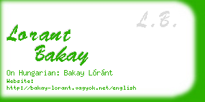 lorant bakay business card